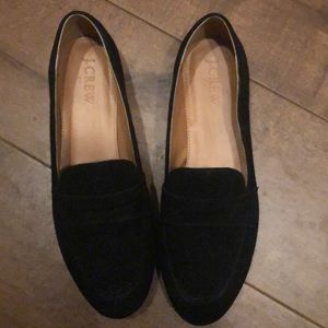 J crew black suede flats worn once